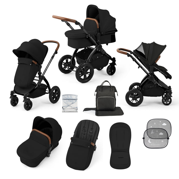Ickle Bubba Stomp Luxe 2 in 1 Pram Bundle, Midnight / Black - image 1