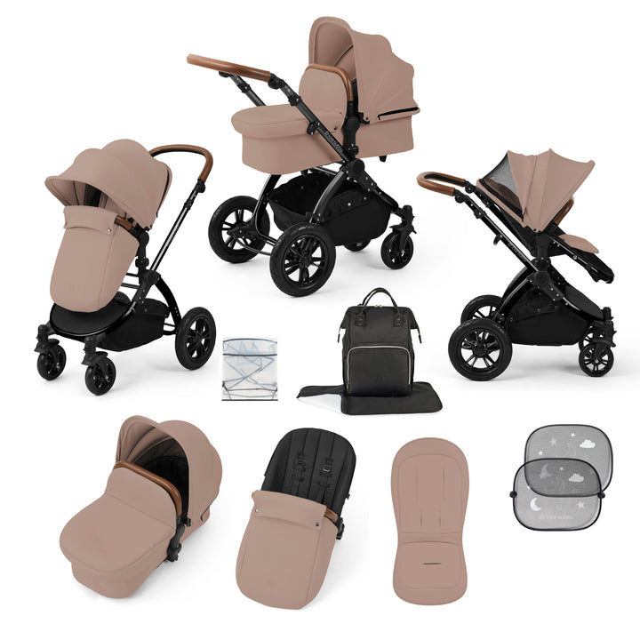 Ickle Bubba Stomp Luxe 2 in 1 Pram Bundle, Desert / Black - image 1