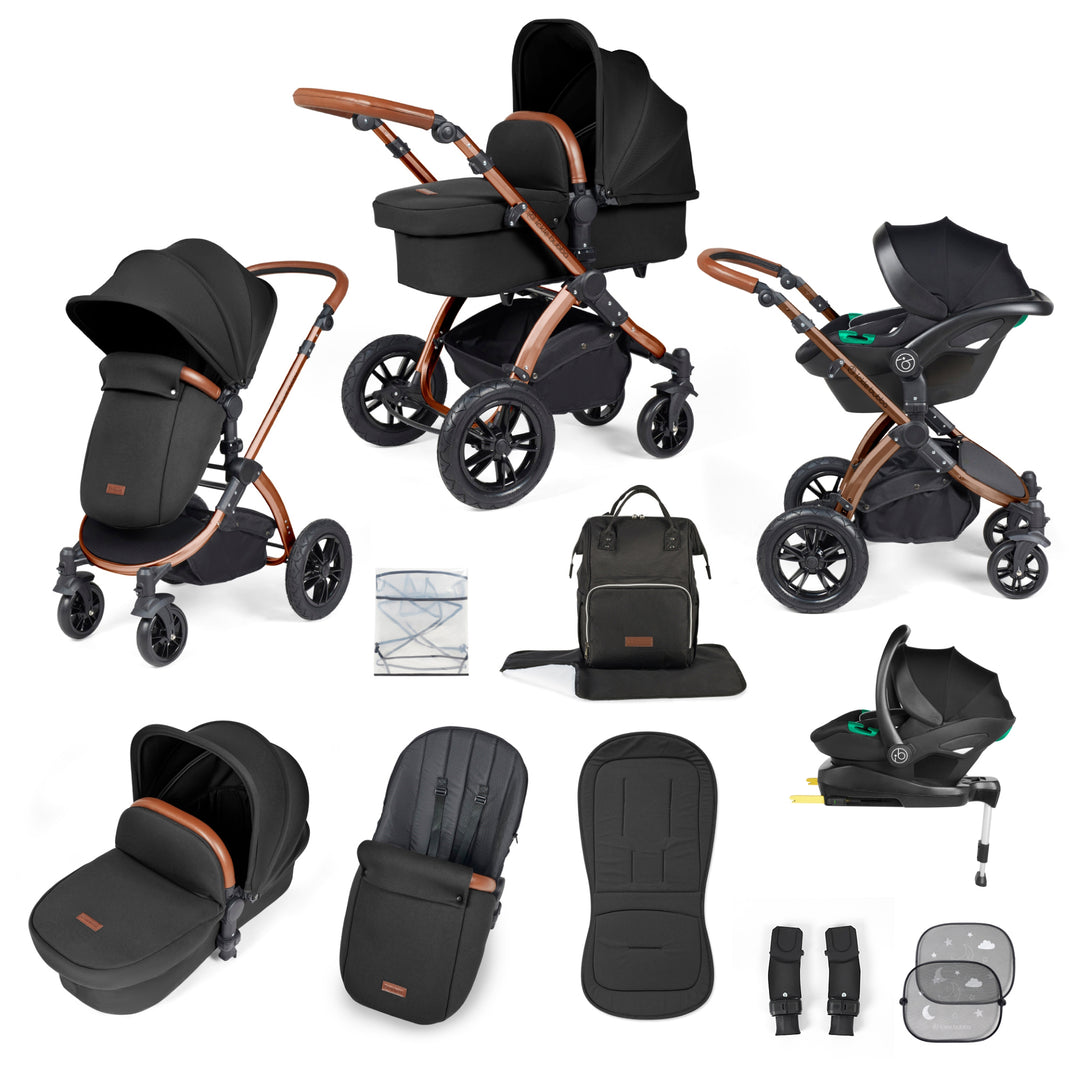 Ickle Bubba Stomp Luxe 12 Piece Nimbus i-Size Travel System Bundle, Midnight / Bronze - image 1