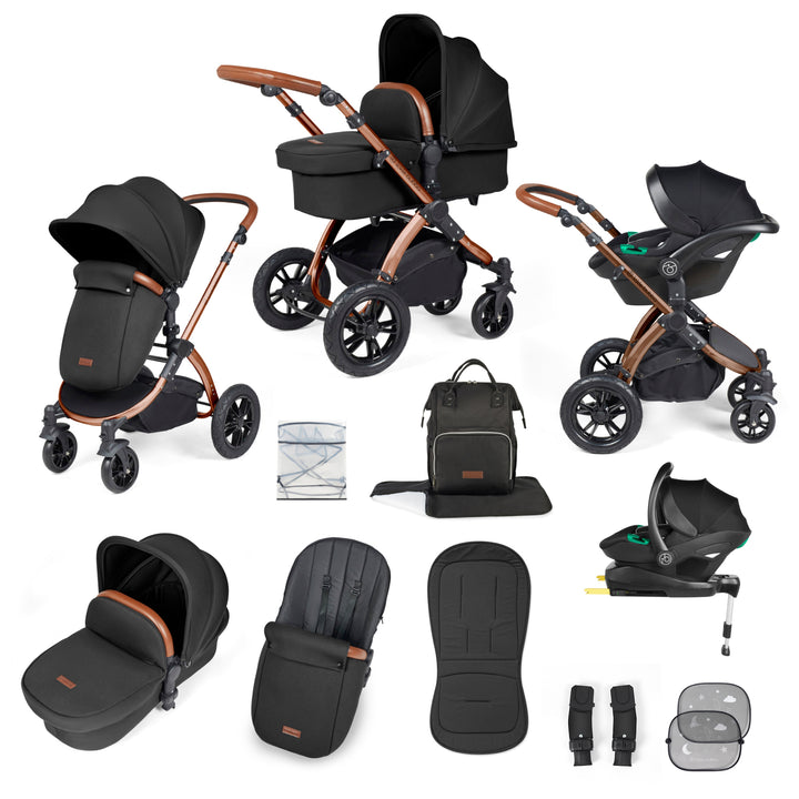 Ickle Bubba Stomp Luxe 12 Piece Nimbus i-Size Travel System Bundle, Midnight / Bronze - image 1