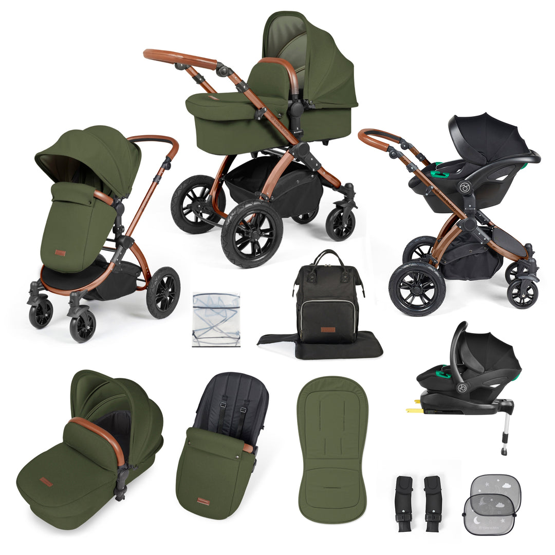 Ickle Bubba Stomp Luxe 12 Piece Nimbus i-Size Travel System Bundle, Woodland / Bronze - image 1