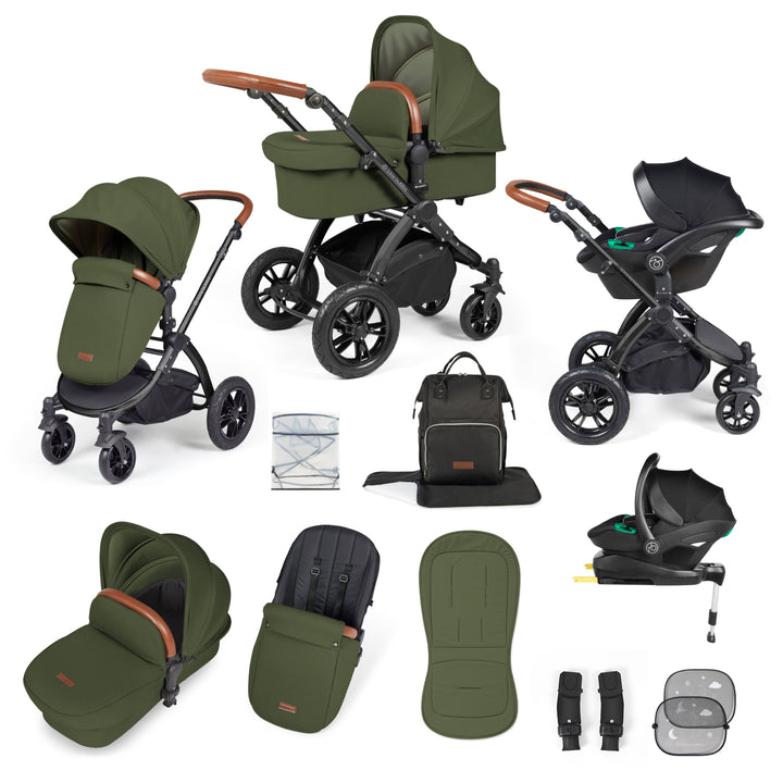 Ickle Bubba Stomp Luxe 12 Piece Nimbus i-Size Travel System Bundle, Woodland / Black - image 1