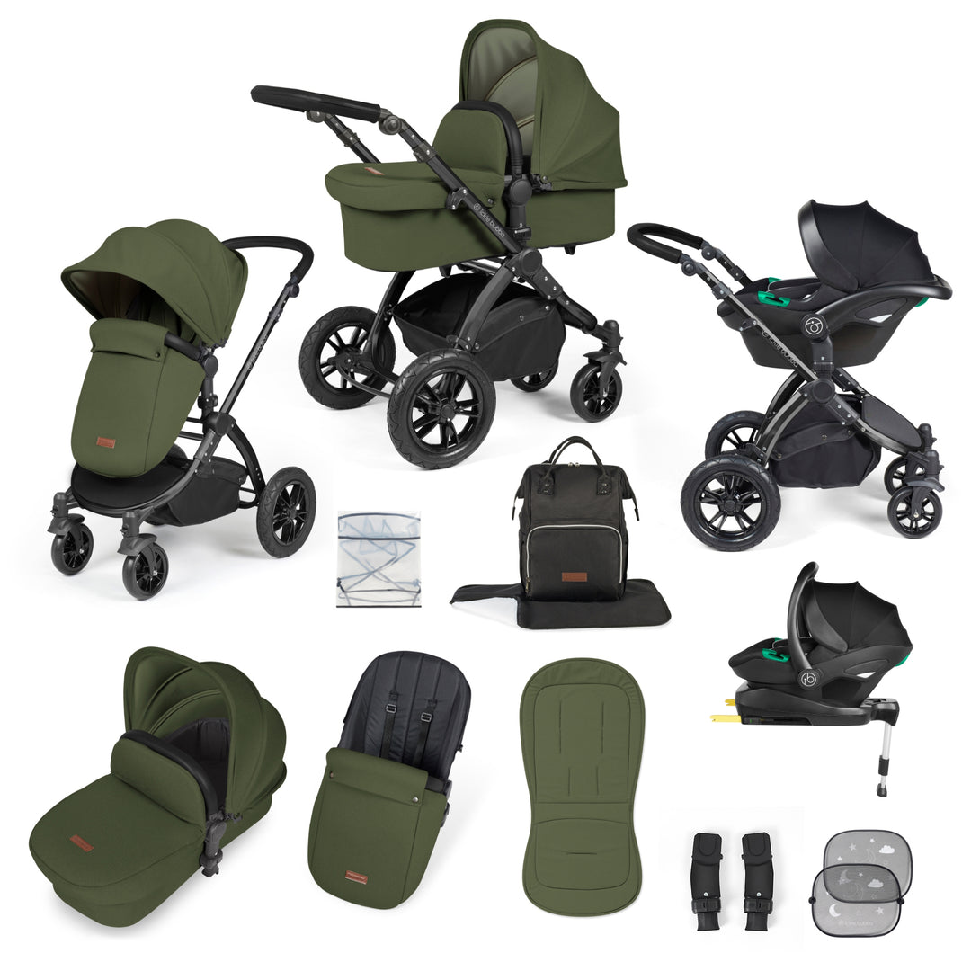 Ickle Bubba Stomp Luxe 12 Piece Nimbus i-Size Travel System Bundle, Woodland / Black - image 1