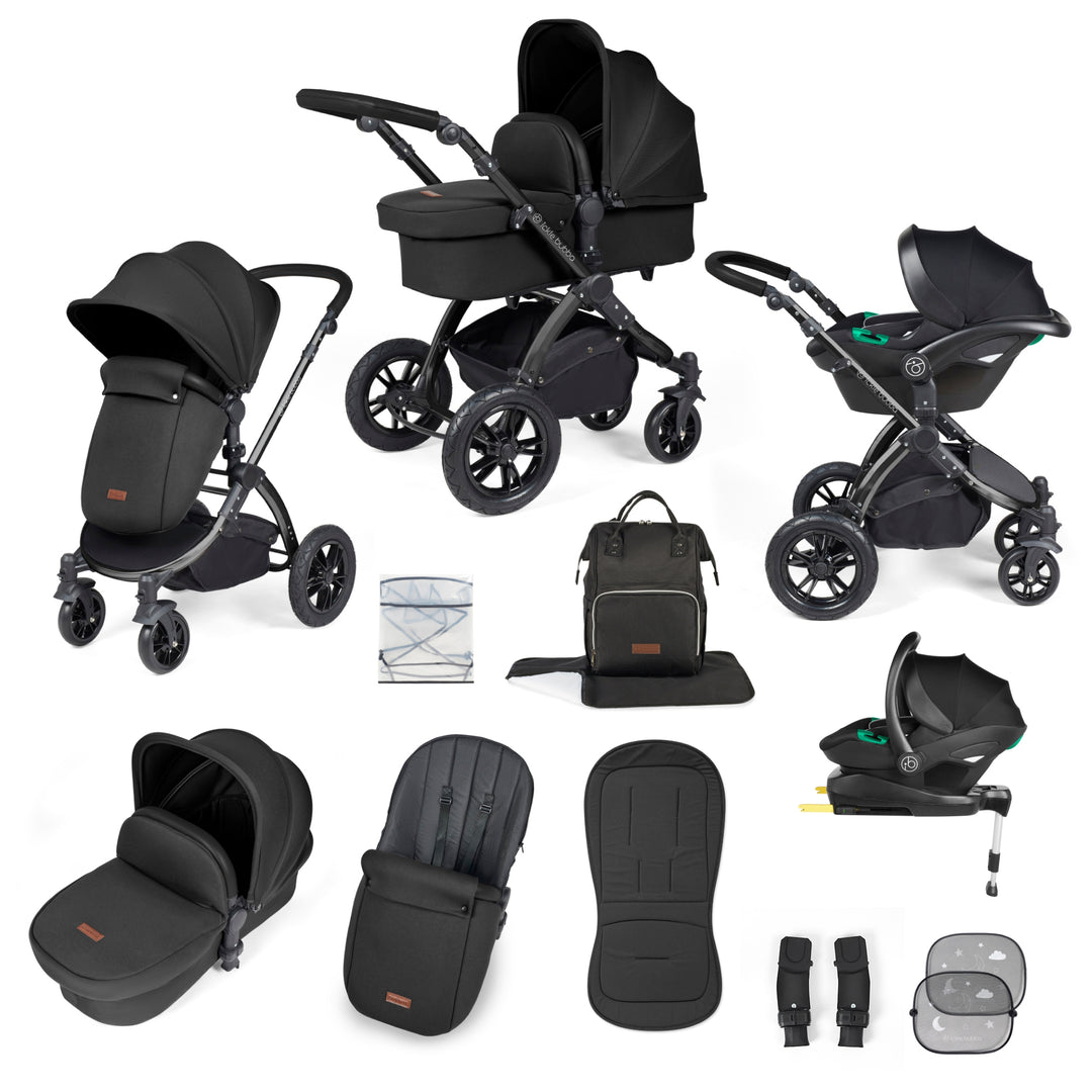 Ickle Bubba Stomp Luxe 12 Piece Nimbus i-Size Travel System Bundle, Midnight / Black - image 1