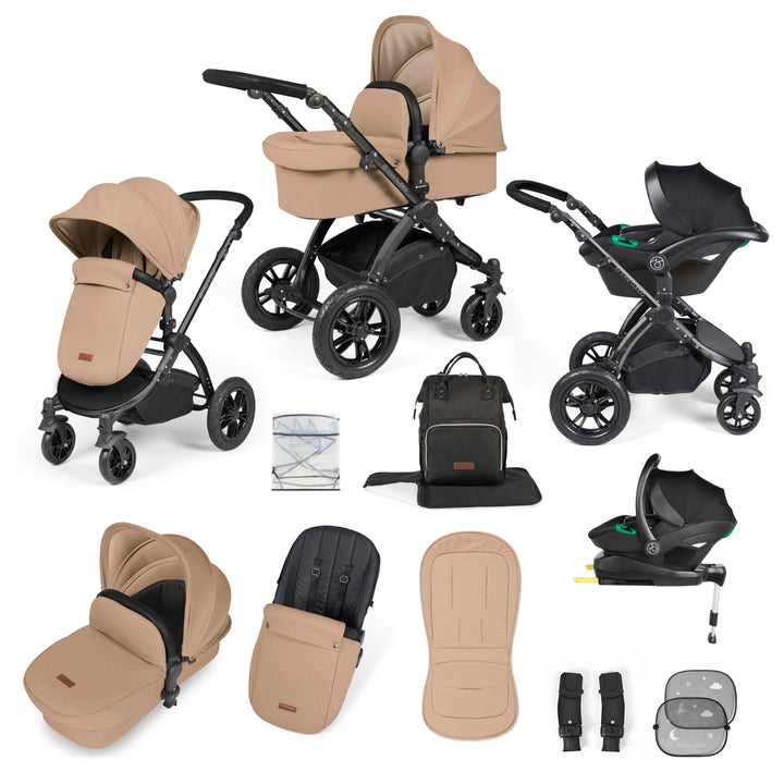 Ickle Bubba Stomp Luxe 12 Piece Nimbus i-Size Travel System Bundle, Desert / Black - image 1