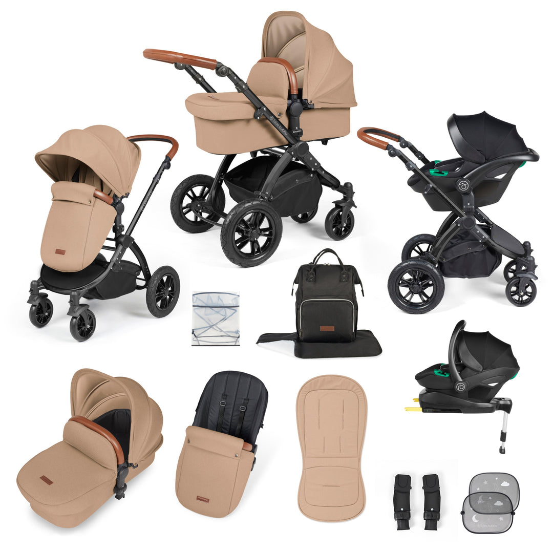 Ickle Bubba Stomp Luxe 12 Piece Nimbus i-Size Travel System Bundle, Desert / Black - image 1