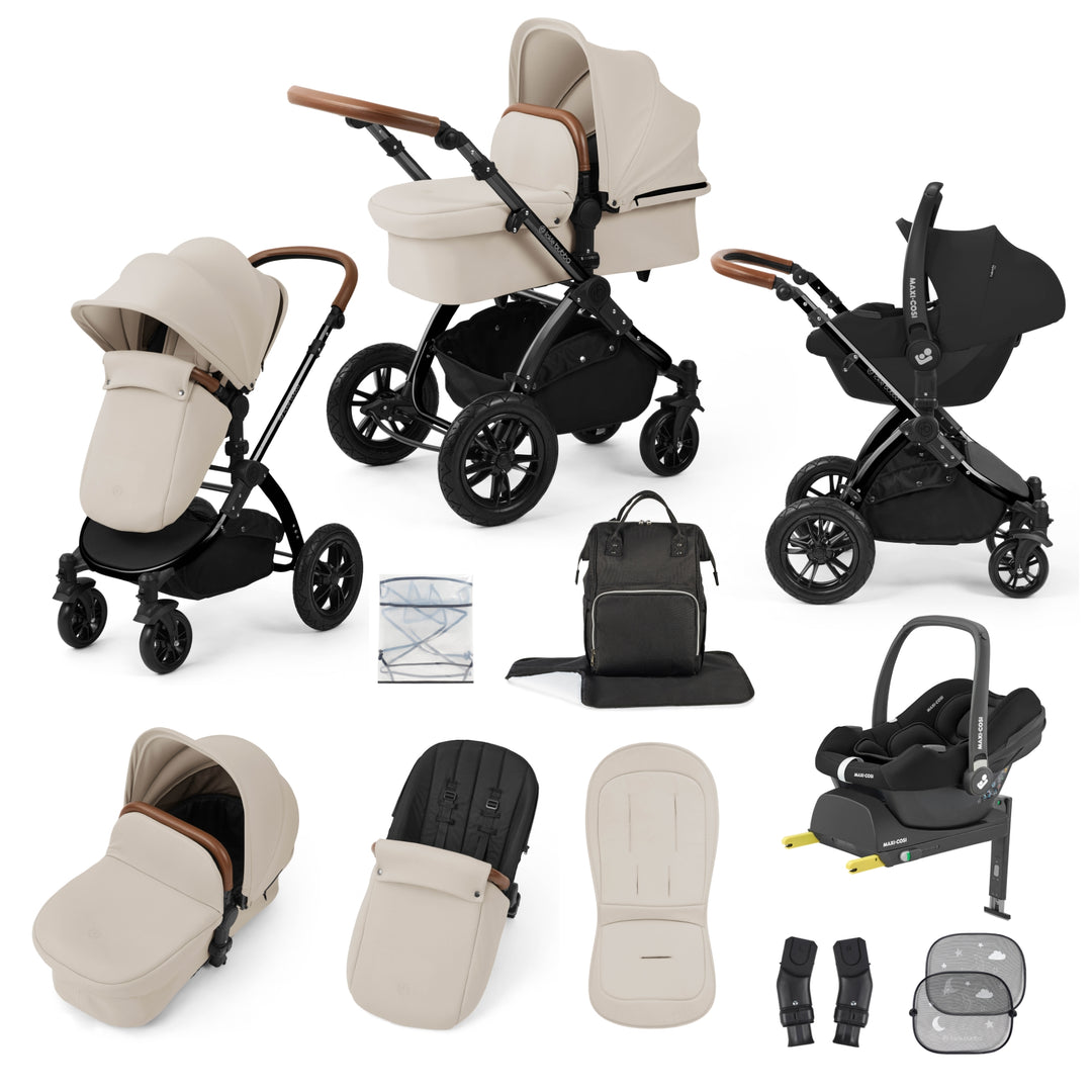 Ickle Bubba Stomp Luxe 12 Piece Maxi-Cosi CabrioFix i-Size Travel System Bundle, Stone / Black - image 1