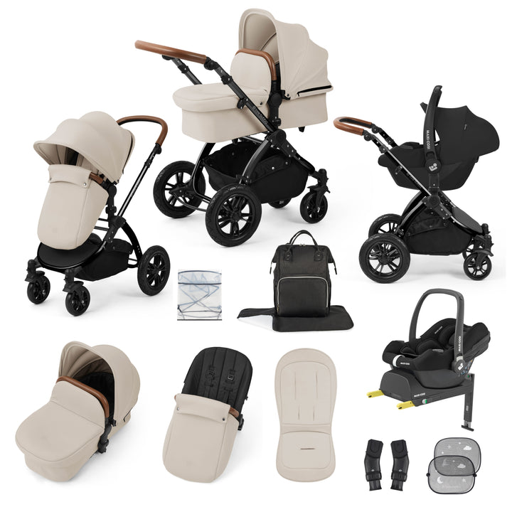 Ickle Bubba Stomp Luxe 12 Piece Maxi-Cosi CabrioFix i-Size Travel System Bundle, Stone / Black - image 1