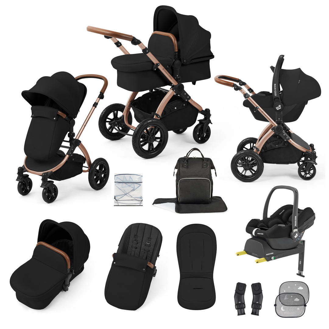 Ickle Bubba Stomp Luxe 12 Piece Maxi-Cosi CabrioFix i-Size Travel System Bundle, Midnight / Bronze - image 1