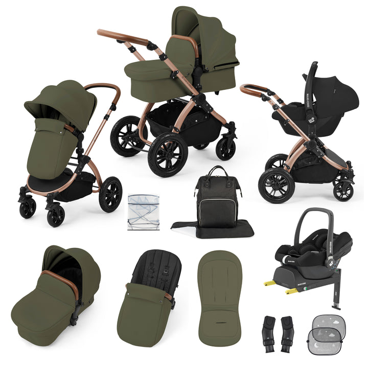 Ickle Bubba Stomp Luxe 12 Piece Maxi-Cosi CabrioFix i-Size Travel System Bundle, Woodland / Bronze - image 1