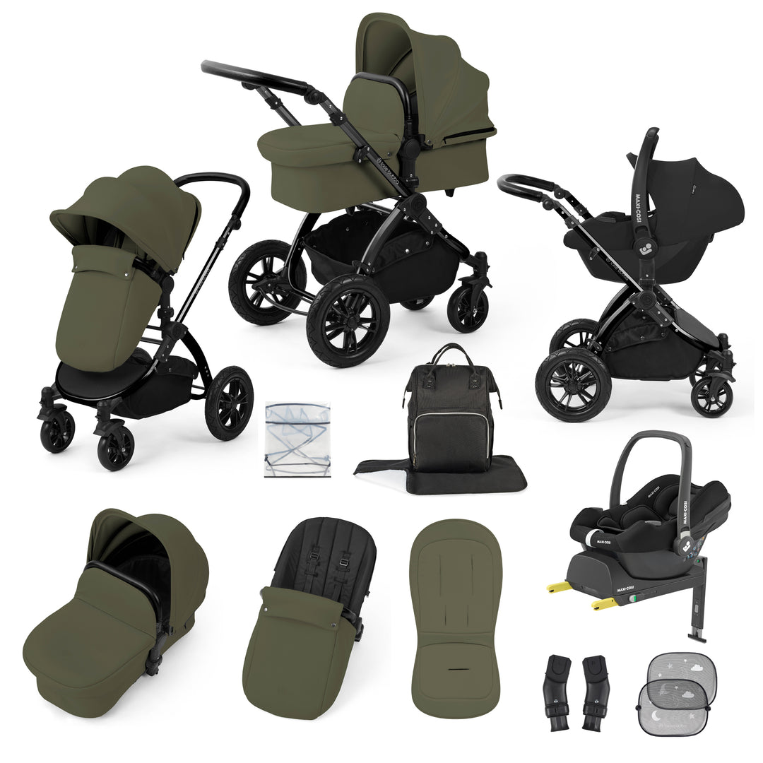 Ickle Bubba Stomp Luxe 12 Piece Maxi-Cosi CabrioFix i-Size Travel System Bundle, Woodland / Black - image 1