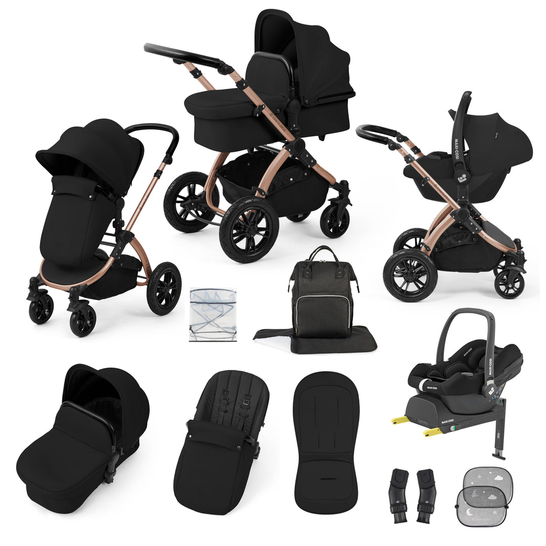 Ickle Bubba Stomp Luxe 12 Piece Maxi-Cosi CabrioFix i-Size Travel System Bundle, Midnight / Bronze - image 1