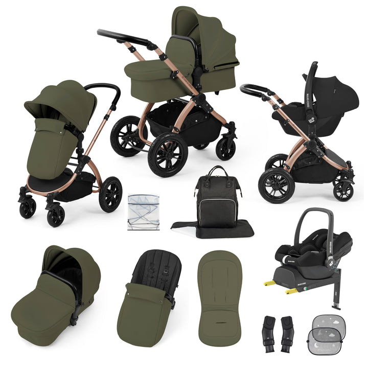 Ickle Bubba Stomp Luxe 12 Piece Maxi-Cosi CabrioFix i-Size Travel System Bundle, Woodland / Bronze - image 1