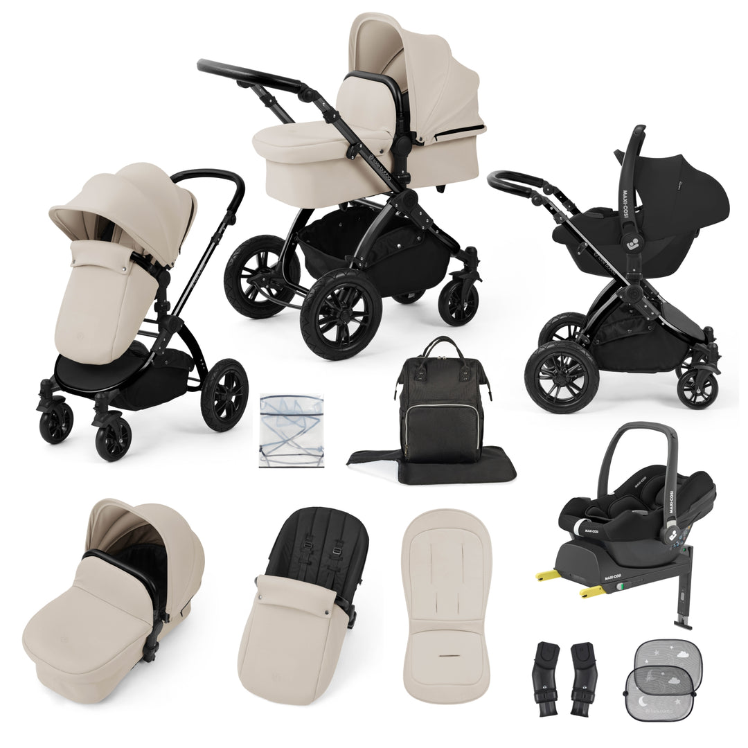 Ickle Bubba Stomp Luxe 12 Piece Maxi-Cosi CabrioFix i-Size Travel System Bundle, Stone / Black - image 1