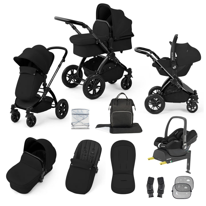 Ickle Bubba Stomp Luxe 12 Piece Maxi-Cosi CabrioFix i-Size Travel System Bundle, Midnight / Black - image 1
