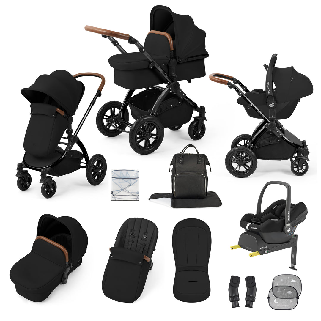 Ickle Bubba Stomp Luxe 12 Piece Maxi-Cosi CabrioFix i-Size Travel System Bundle, Midnight / Black - image 1