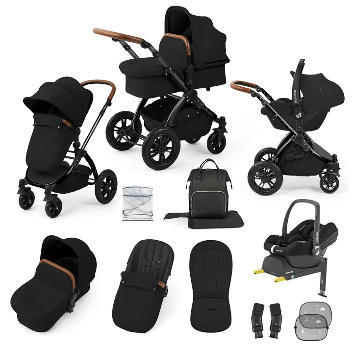 Ickle Bubba Stomp Luxe 12 Piece Maxi-Cosi CabrioFix i-Size Travel System Bundle, Midnight / Black - image 1