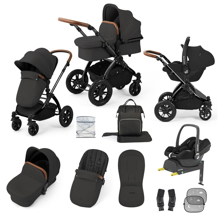 Ickle Bubba Stomp Luxe 12 Piece Maxi-Cosi CabrioFix i-Size Travel System Bundle, Charcoal Grey / Black - image 1
