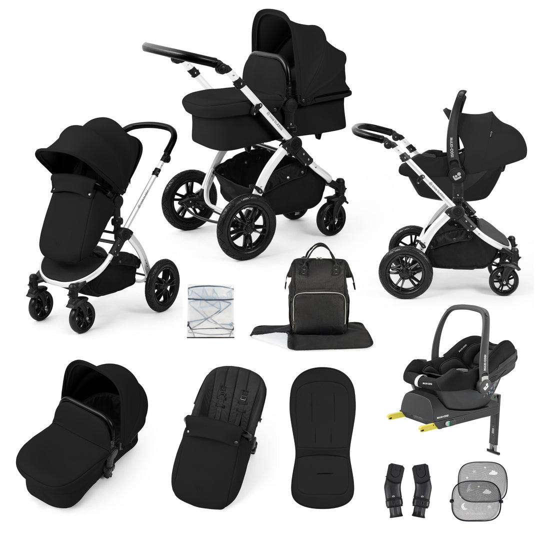Ickle Bubba Stomp Luxe 12 Piece Maxi-Cosi CabrioFix i-Size Travel System Bundle, Midnight / Silver - image 1