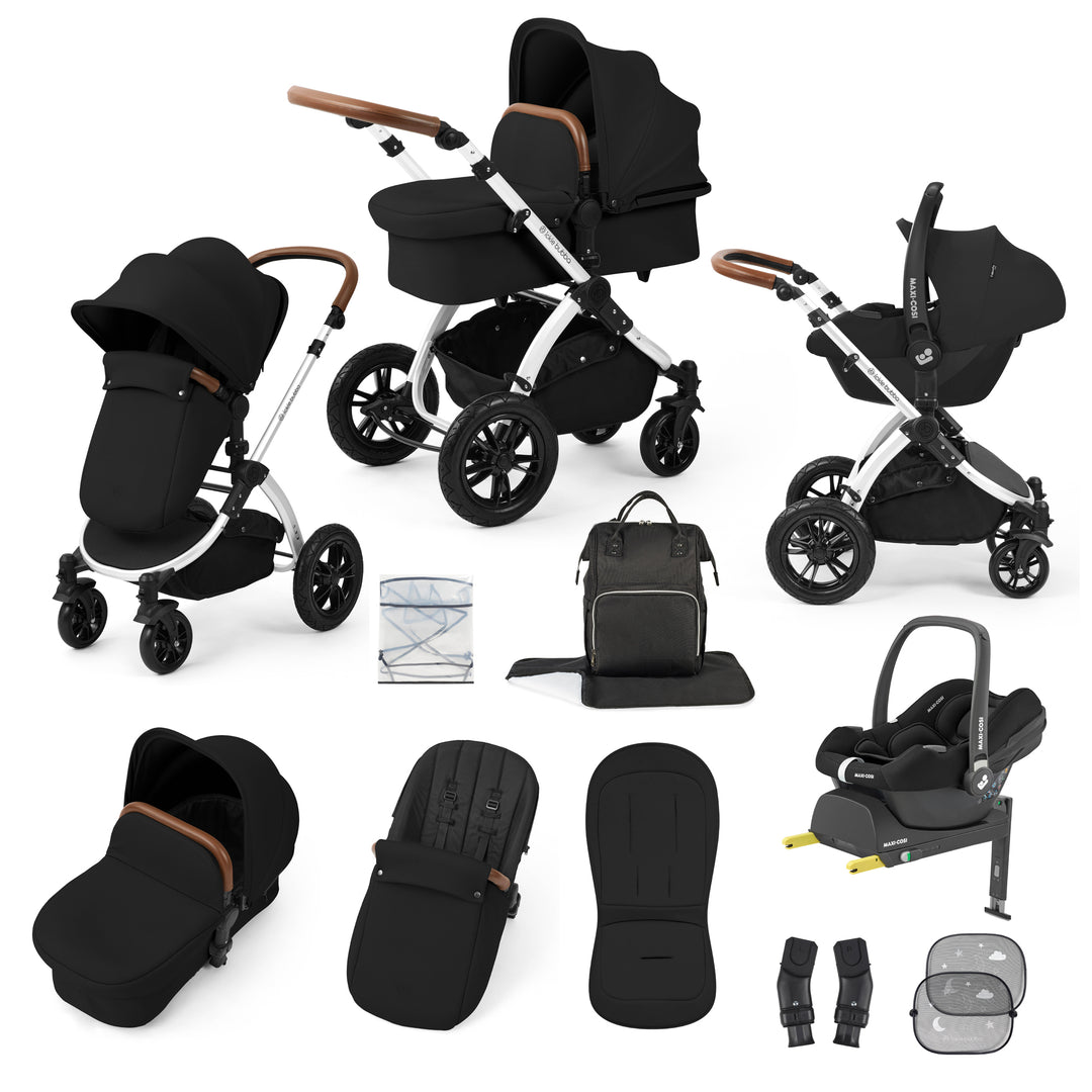Ickle Bubba Stomp Luxe 12 Piece Maxi-Cosi CabrioFix i-Size Travel System Bundle, Midnight / Silver - image 1