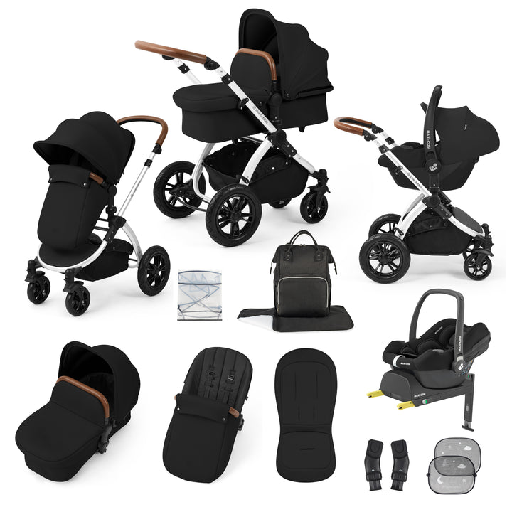 Ickle Bubba Stomp Luxe 12 Piece Maxi-Cosi CabrioFix i-Size Travel System Bundle, Midnight / Silver - image 1