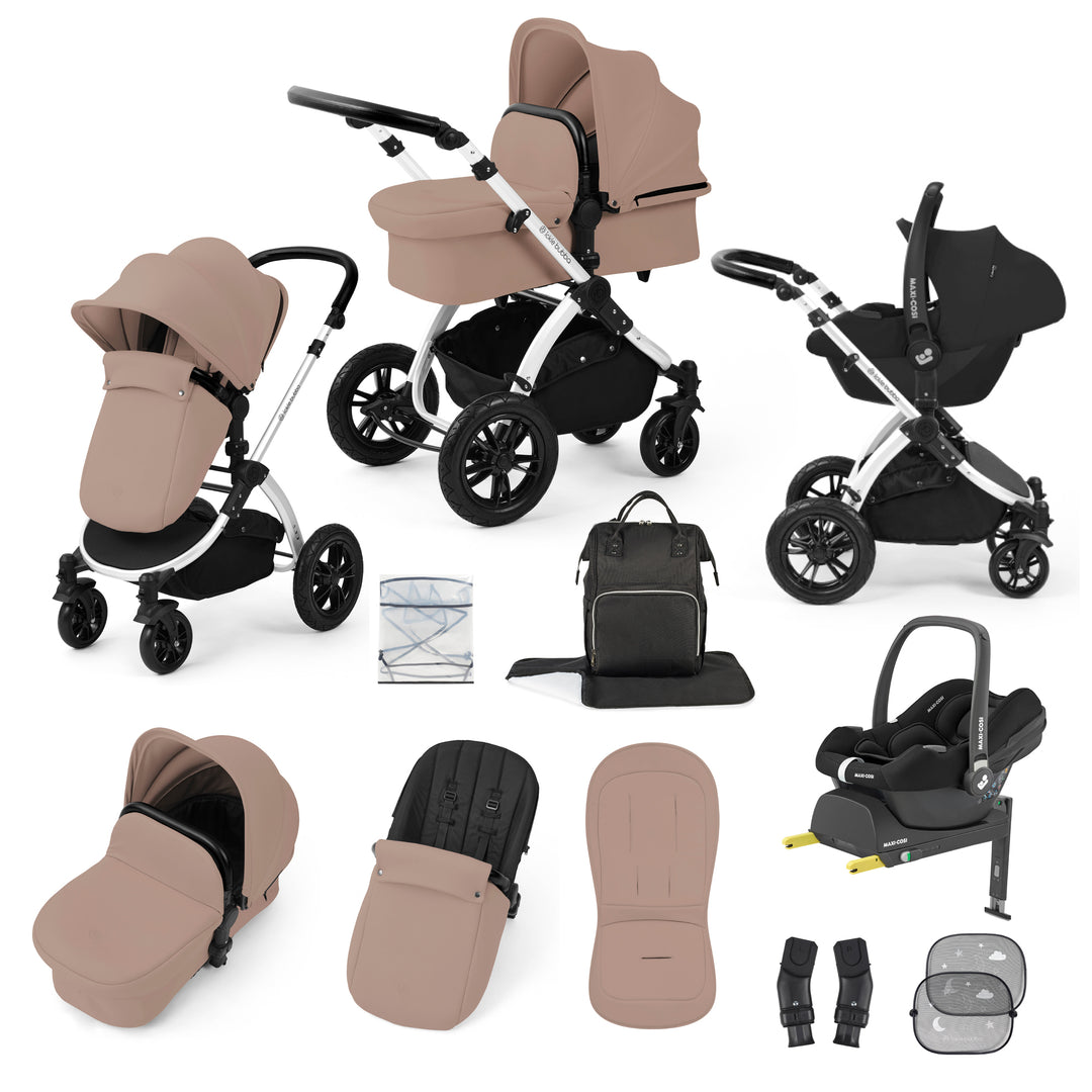 Ickle Bubba Stomp Luxe 12 Piece Maxi-Cosi CabrioFix i-Size Travel System Bundle, Desert / Silver - image 1