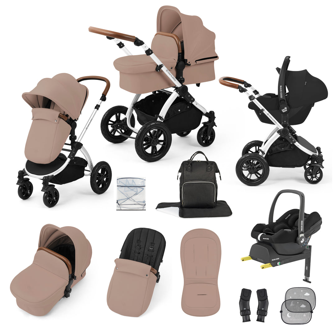 Ickle Bubba Stomp Luxe 12 Piece Maxi-Cosi CabrioFix i-Size Travel System Bundle, Desert / Silver - image 1