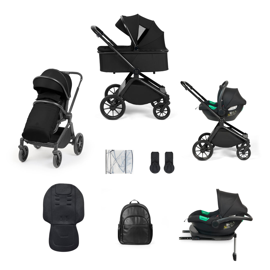 Ickle Bubba Altima 12 Piece Travel System with i-Size Cirrus Car Seat & ISOFIX Base, All Black - image 1