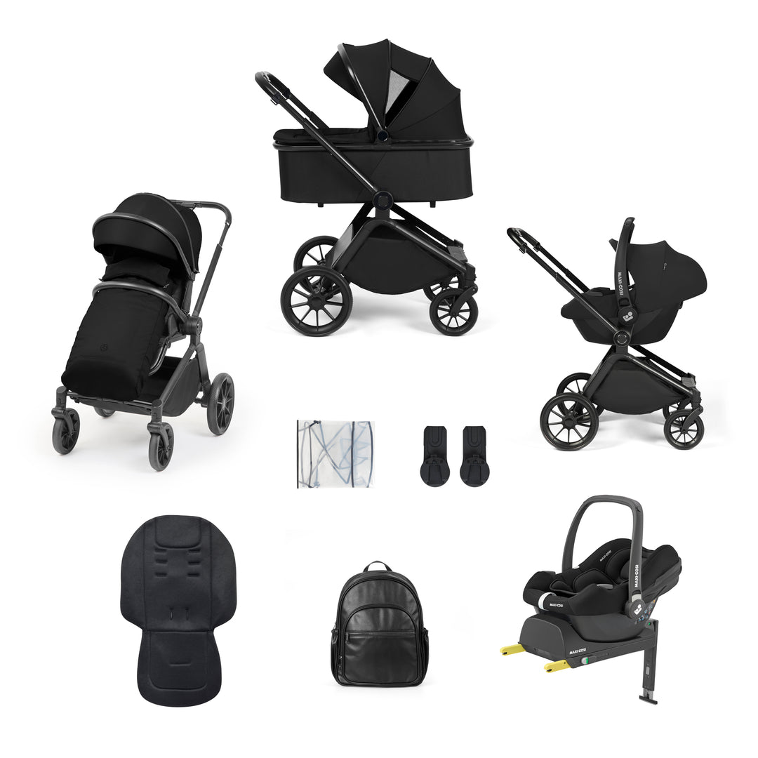 Ickle Bubba Altima 12 Piece Travel System with Maxi-Cosi Cabriofix i-Size Car Seat & ISOFIX Base, All Black - image 1