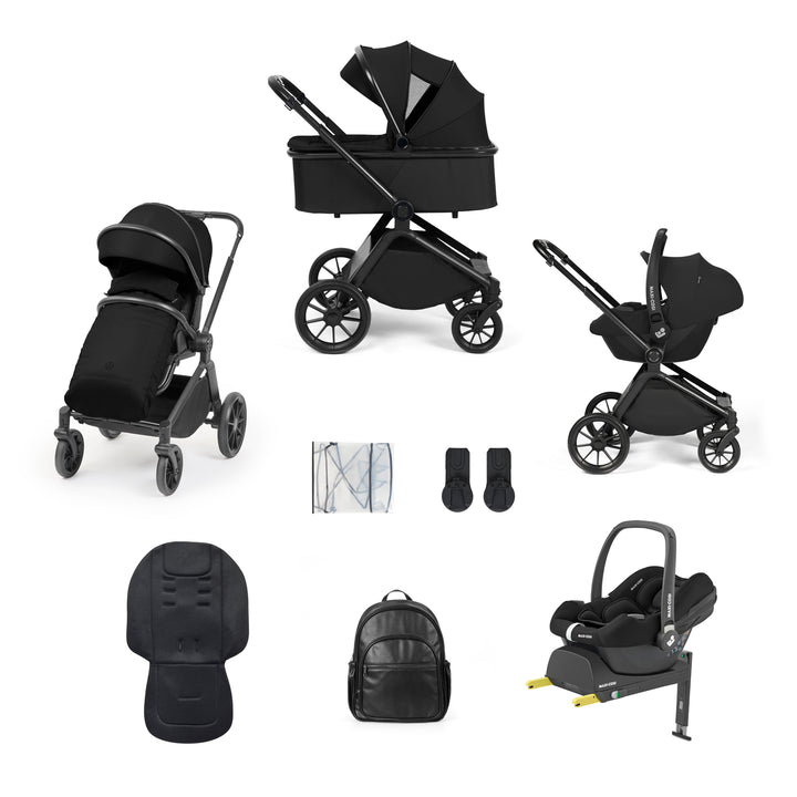 Ickle Bubba Altima 12 Piece Travel System with Maxi-Cosi Cabriofix i-Size Car Seat & ISOFIX Base, All Black - image 1
