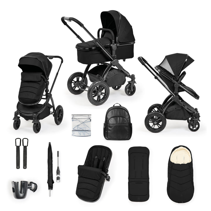 Ickle Bubba Stomp Luxe Elements Edition 12 Piece Pram, Raven - image 1