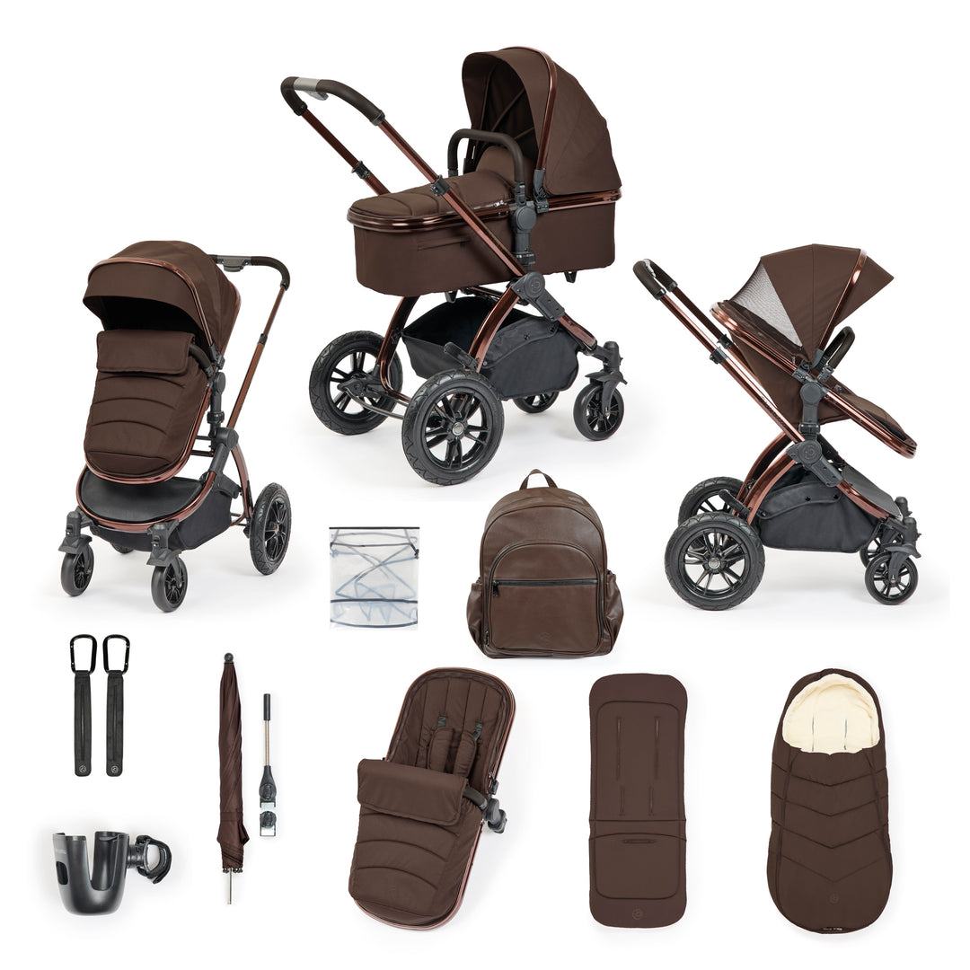 Ickle Bubba Stomp Luxe Elements Edition 12 Piece Pram, Chestnut - image 1