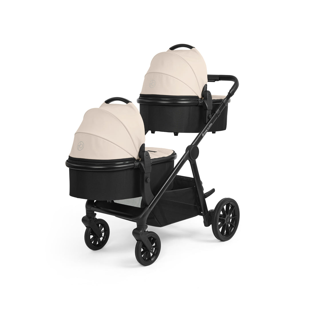 Ickle Bubba Virgo Twin 18 Piece Travel System with i-Size Nimbus Car Seats & Spin ISOFIX Bases -Stone - image 2