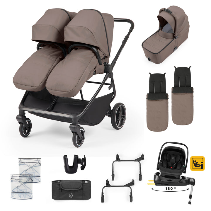 Ickle Bubba Altair Growing Families 13 Piece Travel System with i-Size Nimbus 180 Spin Car Seat & ISOFIX Base, Mink - image 1