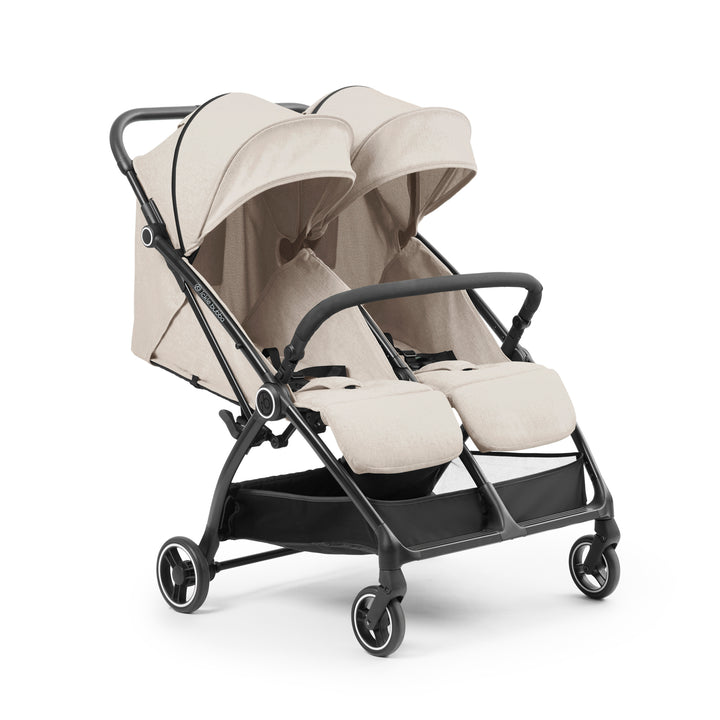 Ickle Bubba Aries Double Autofold Stroller, Stone - image 1