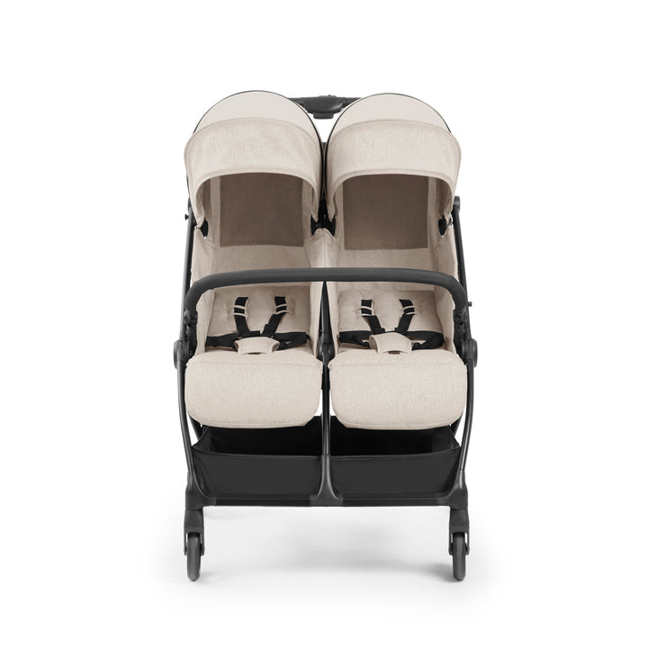 Ickle Bubba Aries Double Autofold Stroller, Stone - image 2