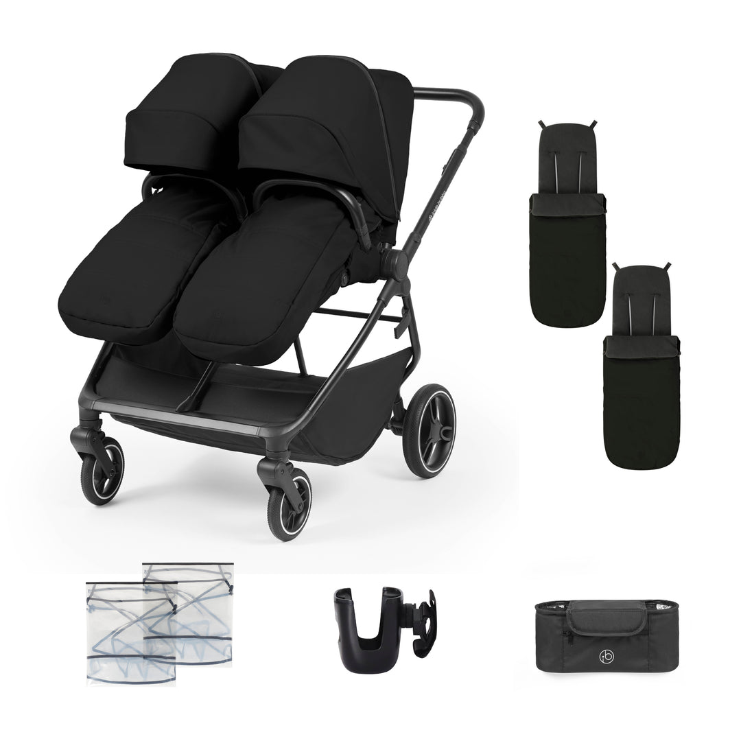Ickle Bubba Altair Double Stroller, Black - image 1