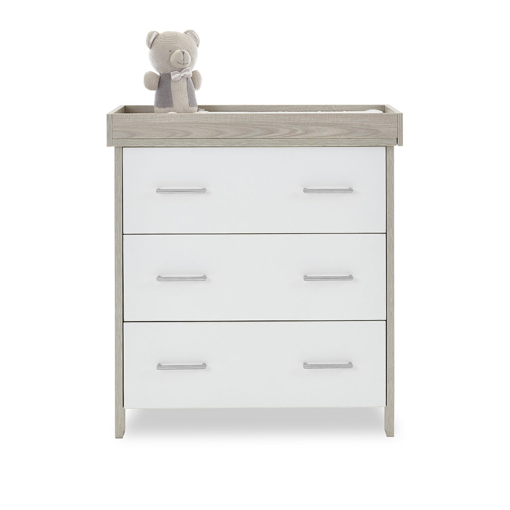 Obaby Nika Mini 3 Piece Room Set - Grey Wash & White