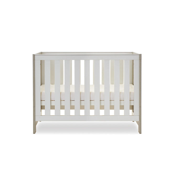 Obaby Nika Mini Cot Bed & Underdrawer - Grey Wash & White