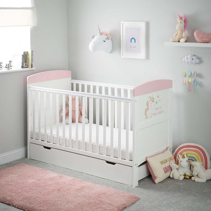 Obaby Grace Inspire Cot Bed & Underdrawer, Unicorn