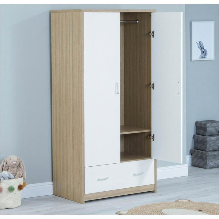 Babymore Luno 3 Piece Room Set, Warm Oak & White