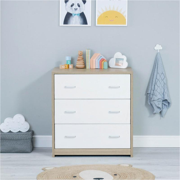 Babymore Veni 2 Piece Room Set, Warm Oak & White