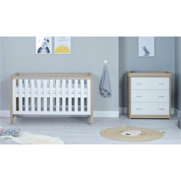 Babymore Luno 2 Piece Room Set, Warm Oak & White