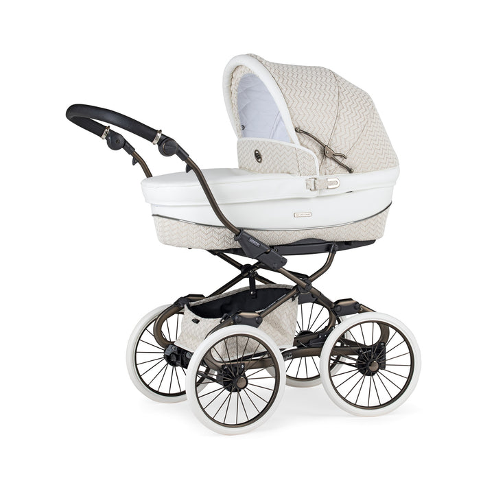Bebecar Prive Stylo Class+ Solo Pram + Raincover, Woven White