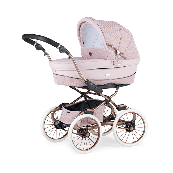Bebecar Prive Stylo Class+ Solo Pram + Raincover, Woven Pink
