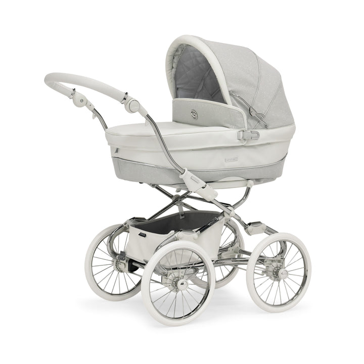 Bebecar Prive Stylo Class+ Solo Pram + Raincover, White Sparkle