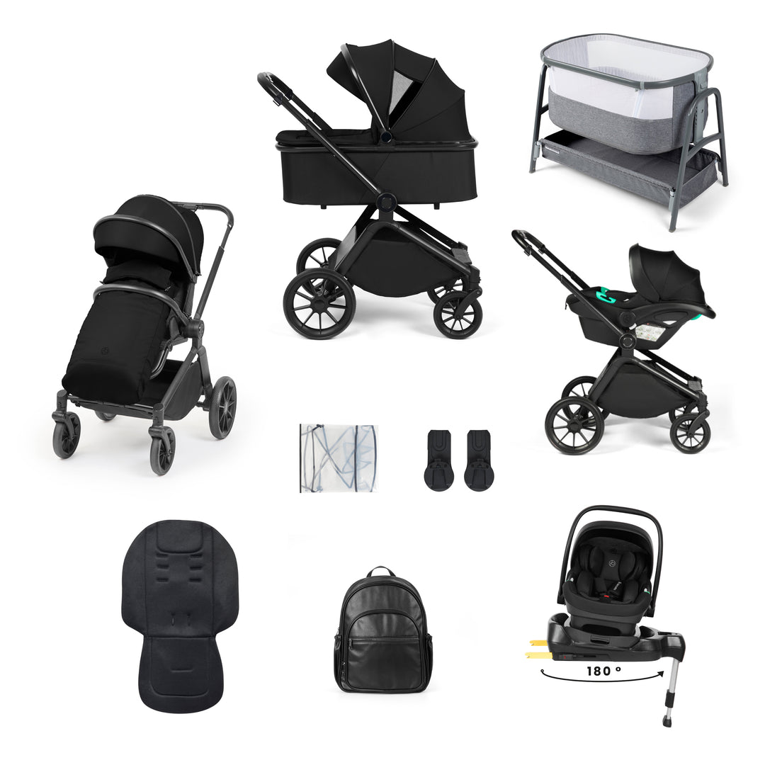 Ickle Bubba Altima All-in-One I-Size Travel System With Isofix Base (Nimbus) and Bubba&Me, All Black - image 1