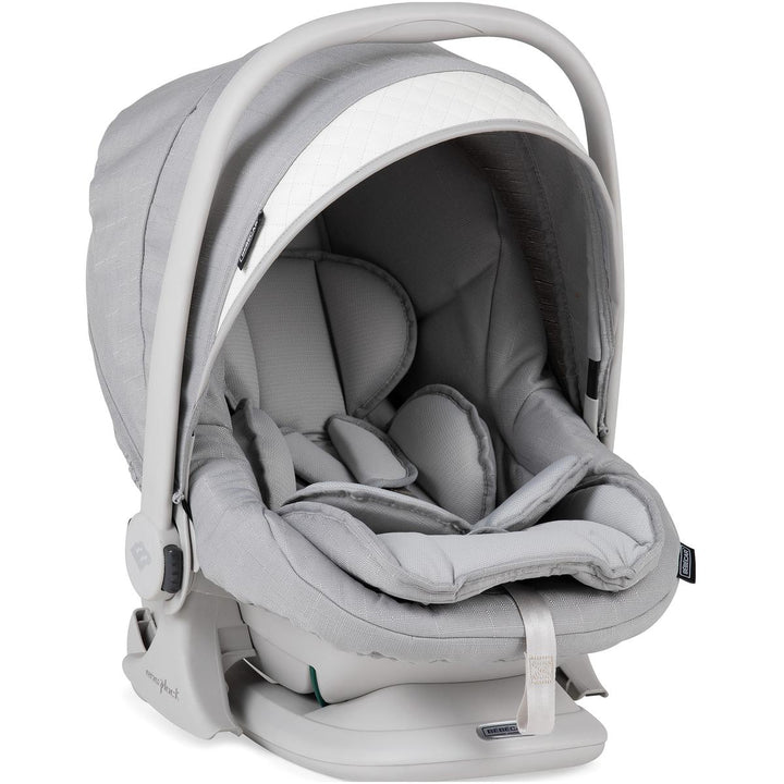 Bebecar Minipop Trio 3 in 1 Travel System + Lie Flat Car Seat, Silver Grey