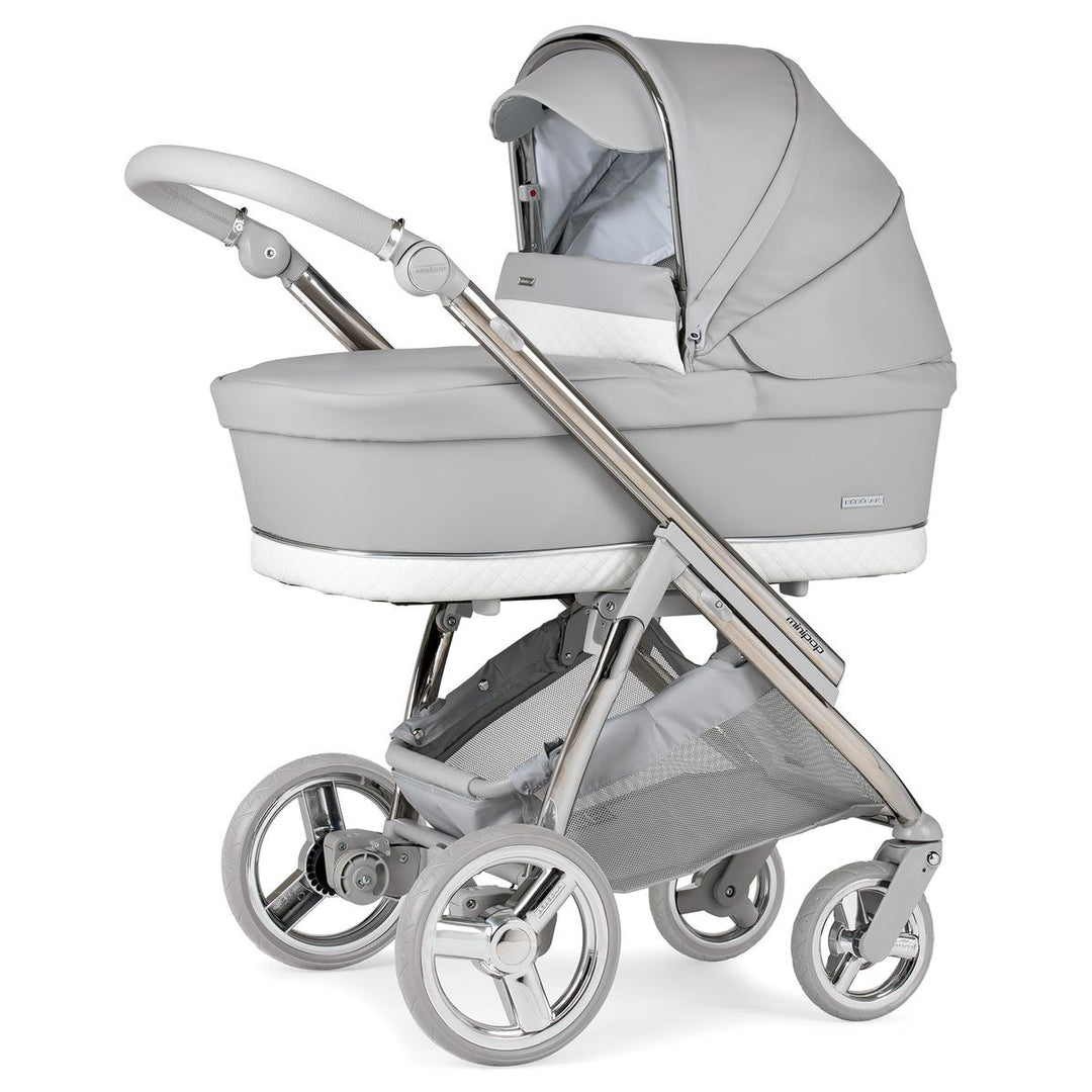 Bebecar Minipop Duo 2 in 1 Pram + Raincover, Silver Grey