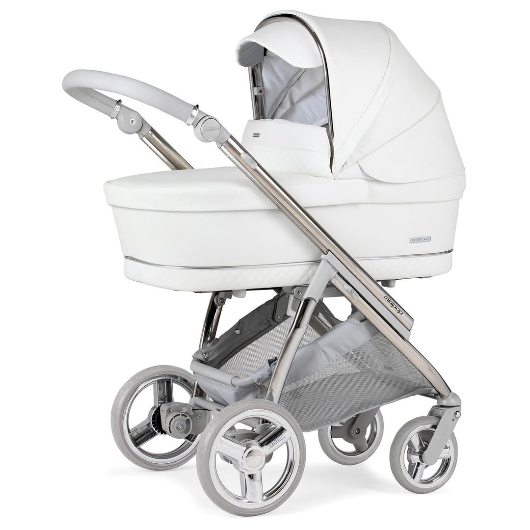 Bebecar Minipop Duo 2 in 1 Pram + Raincover, White Delight